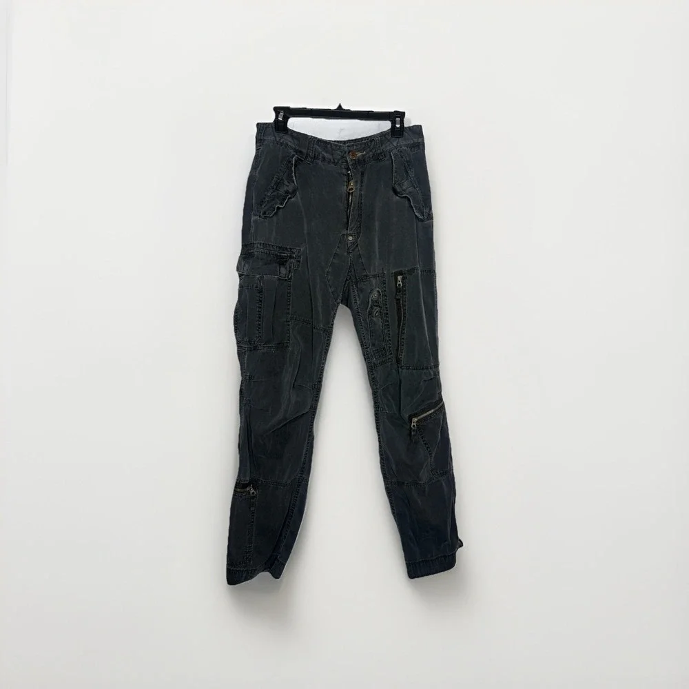 Vintage Polo Ralph Lauren Military Cargo Pants Mens  Charcoal Black Size 34 Flaw